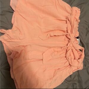 Peach Tie-Waist Shorts
